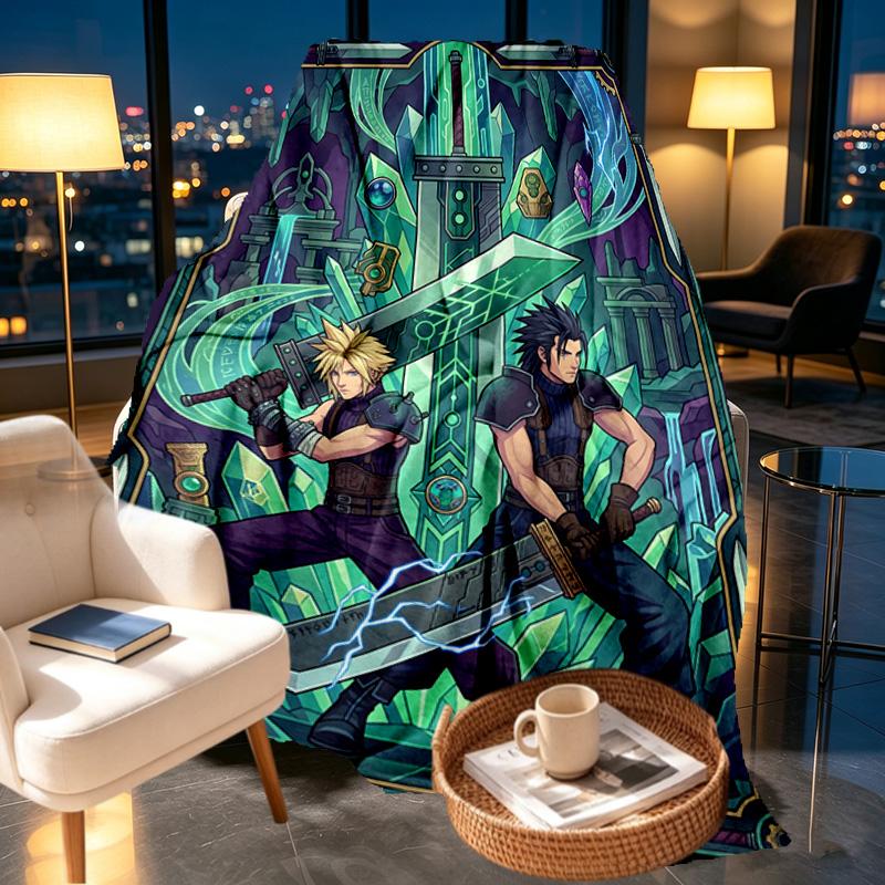 Final Fantasy Print Blanket - Soft & Comfortable, for Bedroom, Travel, Sofa, Home Decoration - Birthday Christmas Gift for Friend