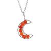 Handcrafted Wire Wrapped Seven-Color Crystal Moon Pendant Necklace