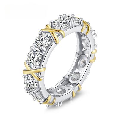 D Color VVS1 Moissanite Ring for Woman Engagement Wedding Jewely with GRA 925 Sterling Sliver Plated White Gold Eternity Band