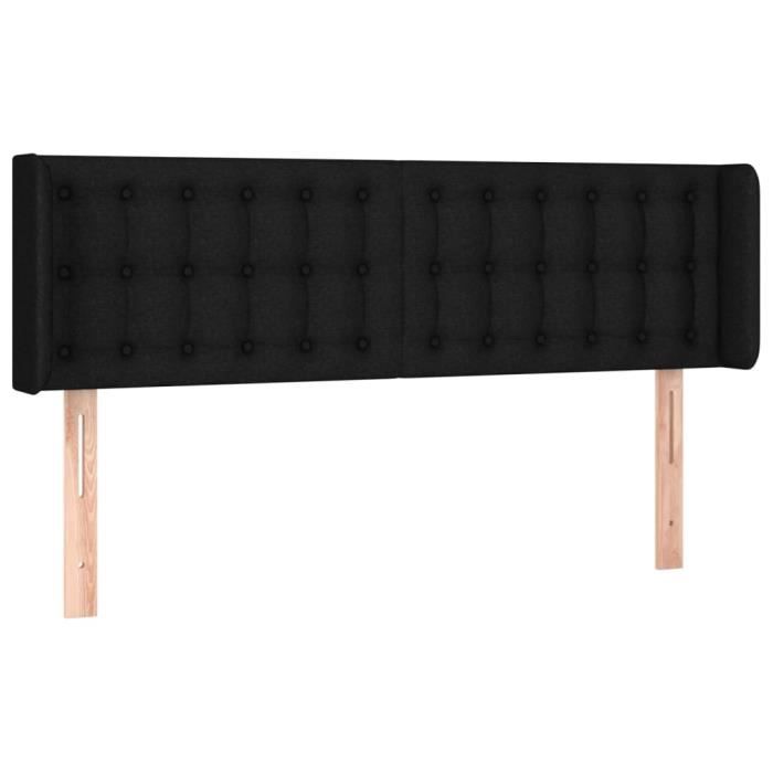 3123670 vidaXL Tête de lit à LED Noir 147x16x78-88 cm Tissu
