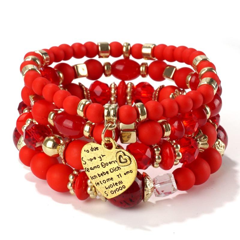 Bohemian bracelet creative tassel multi-layer beaded bracelet