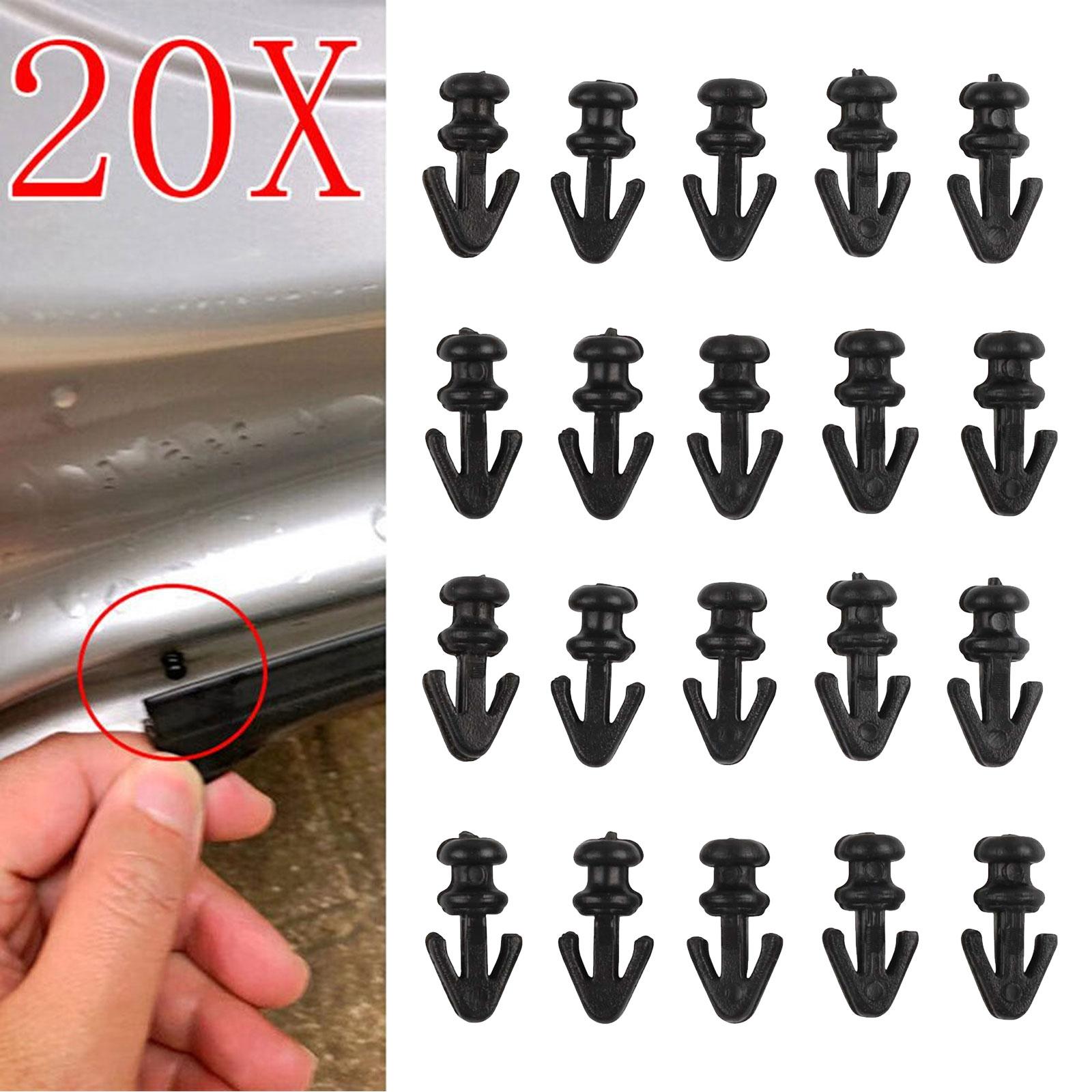 

Right Door Buckle Rivet Seal Strip 20Pcs Black Car