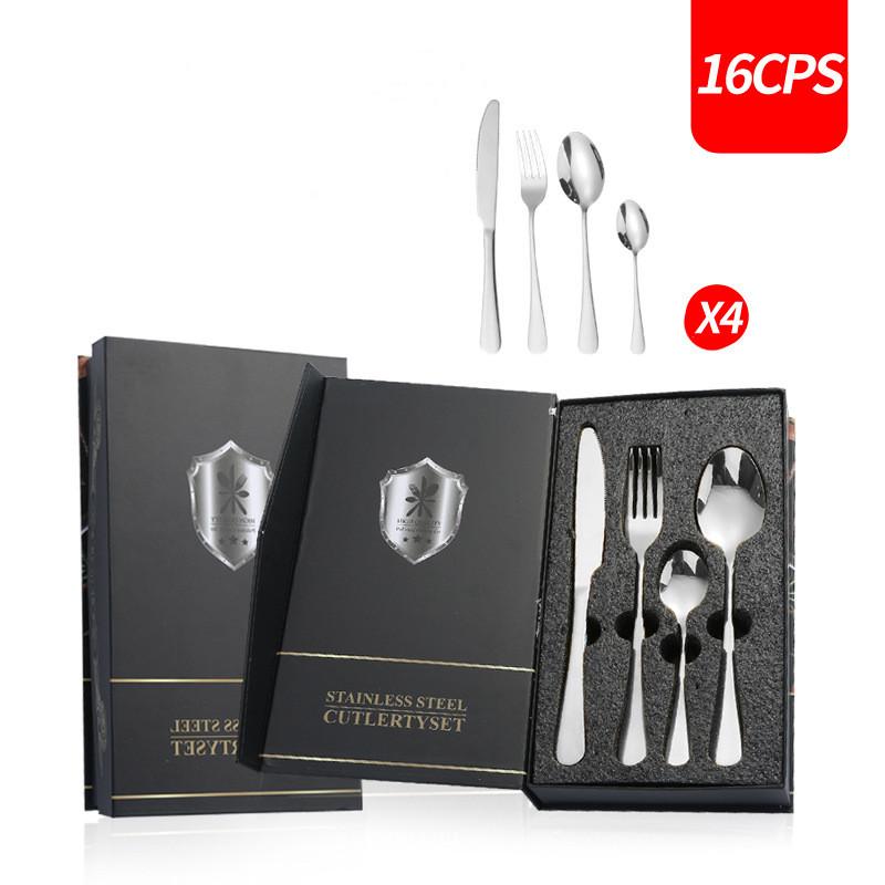 

16 шт. 20 шт. 24 шт. Набор столовых приборов из нержавеющей стали Rainbow Dining Tableware Knife Fork Coffee Spoon Tableware Western Dinner Hotel Flatware чёрный