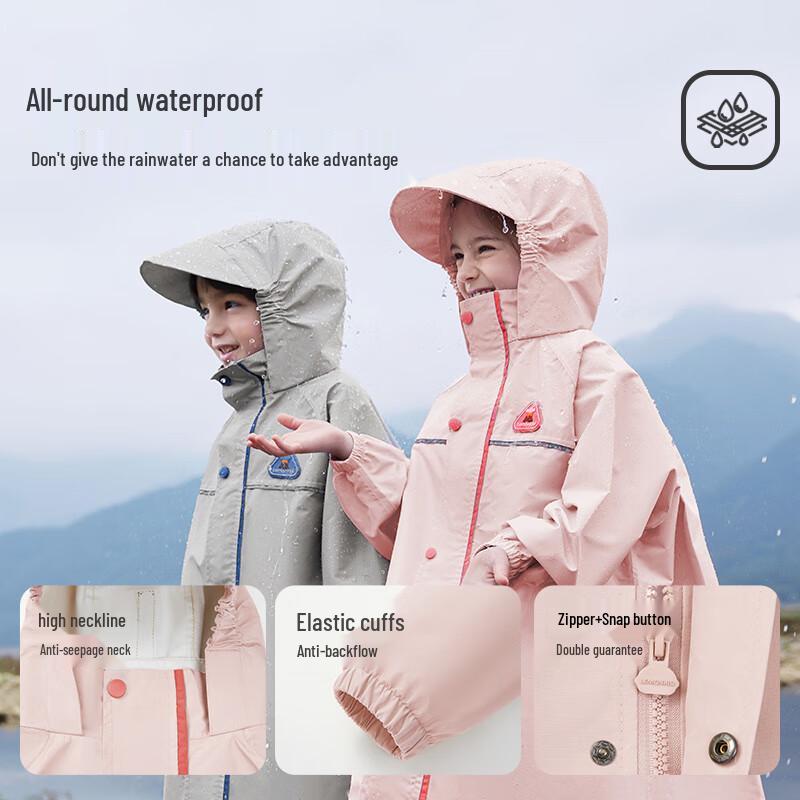 Kids' Waterproof Raincoat with Schoolbag Cover