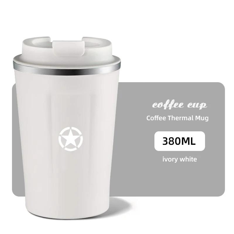 For Jeep 380ML Portable Car Coffee Cup Laser Auto Logo Insulated Mug For Jeep Wrangler Rubicon Renegade Compass Grand Cheroke