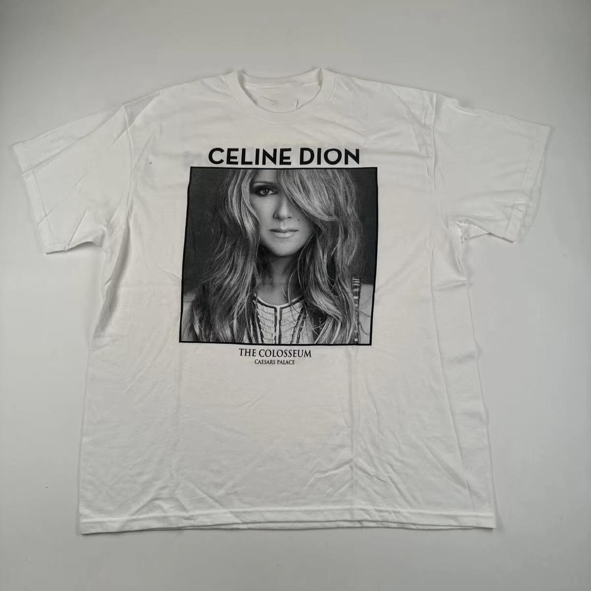 

Celine Dion Portrait Graphic Cotton Shirt 2026 COTTON Relaxing Summer New Y2k Vintage Fashion Unisexs Music Commemorate Tshirt 2XL