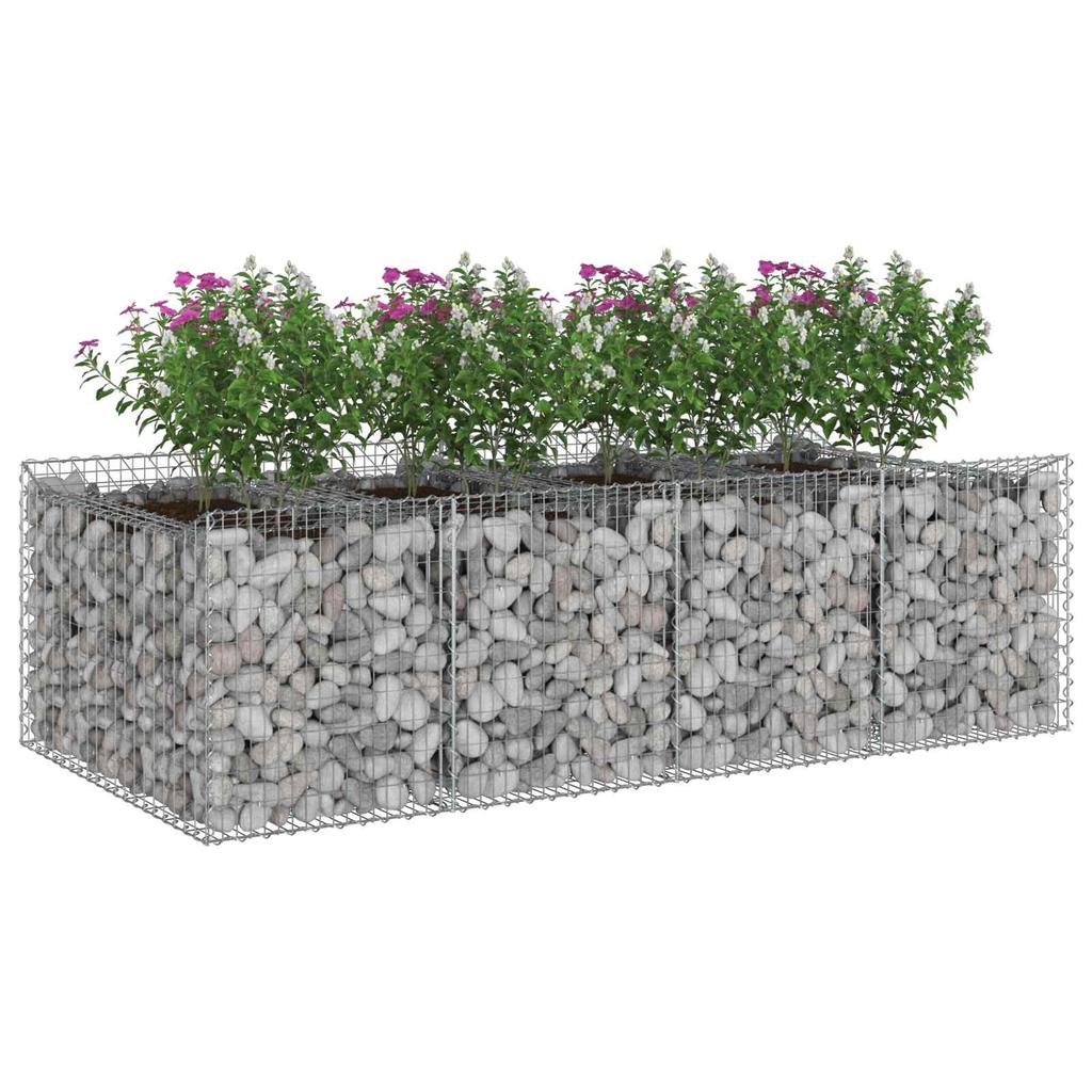 Gabion Raised Bed Set 2 Pcs Silver