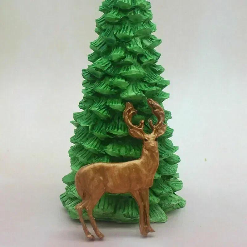 Christmas Series Molds Tree Shaped Silicone Mold Diy Candle Aromatherapy Gypsum Mold Cake Decor Baking Accessories Cake Decor