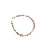 Women's Strawberry Crystal & Aquamarine Freshwater Pearl Bracelet - Handmade Pink Peach Blossom Design for Best Friends