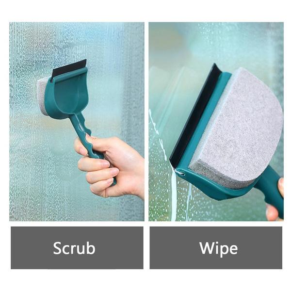 Wall Glass Cleaning Brush Double Sided Washing Glass Mirror Scouring Sponge Brush Home Kitchen Cleaning Tools