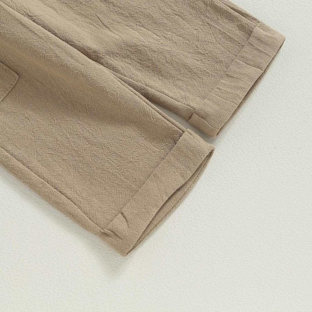 Conjuntos de calças 2 peças para meninos, 6 meses, 12 meses, 18 meses, 24 meses, 3 anos, 4 anos, blusas de manga comprida com botões e conjuntos de calças com cordão