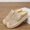 Fashion 2025 Summer New Lace Women's Closed Toe Slippers Hot Sale Breathable Platform Sandals Outdoor Casual Daily Slippers Zapatos