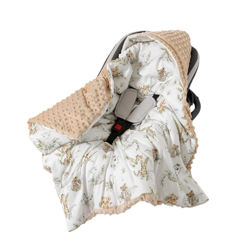 Multifunctional Hooded Infant Dot Swaddles Blanket Lightweight Cotton For Car Seat Strollers Tummy Time Play Mat