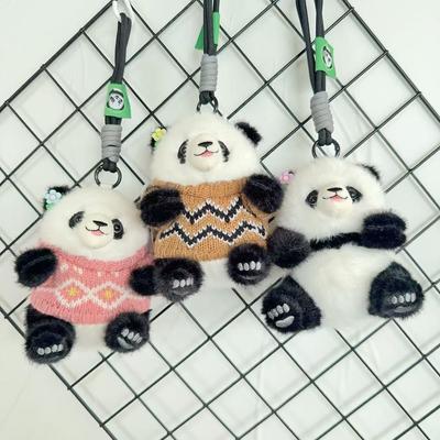 Little Milk Panda Backpack Schoolbag Pendant 1PCS Plush Toy Keychain Small Doll Doll Charms