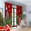 2pcs 2D flat printing Merry Christmas Curtains Christmas Day Digital Printed Polyester Drapes Festive Curtains for Holiday