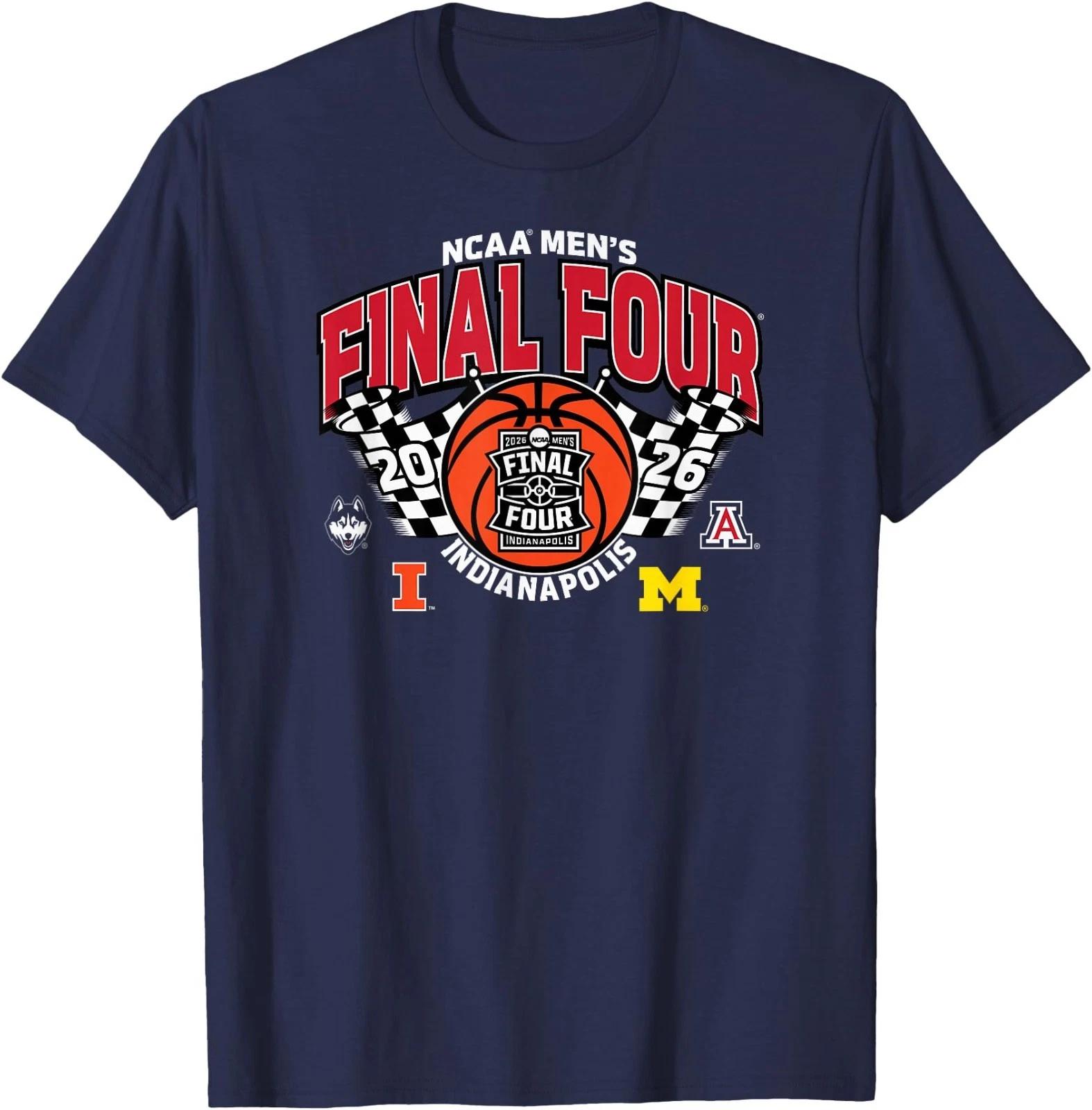 NCAA Final Four 2026 Basketball Indy 4-Team Logo Navy T-Shirt 160
