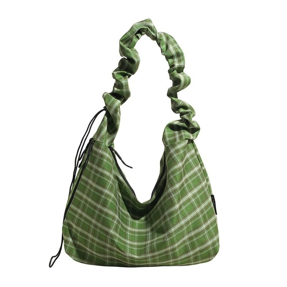 Japanese Plaid Shoulder Bag Vintage Women's Tote Bag Ins Plaid Crossbody Bag  Girls