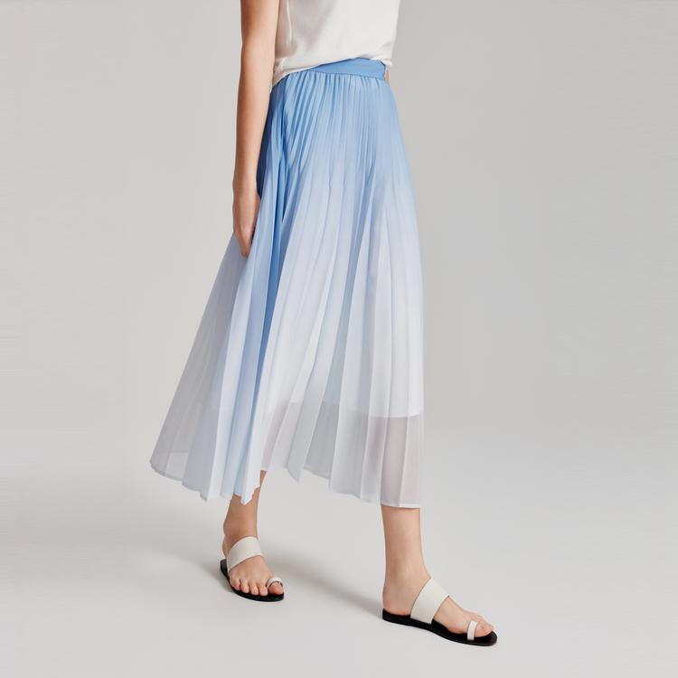ELLE High Waist Gradient Casual Long Skirt Women skirts Blue ER47735
