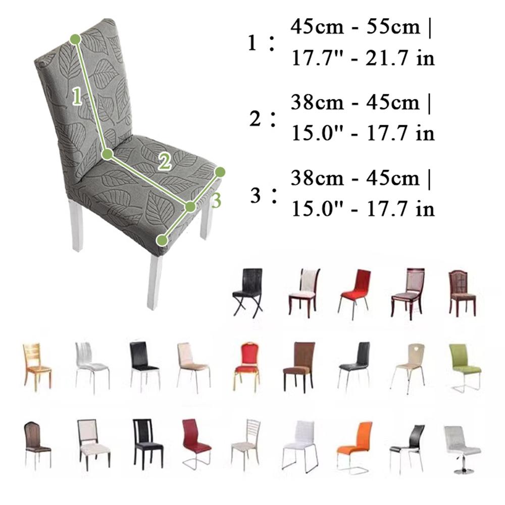 Leaf Jacquard Chair Cover Solid Elastic Dining Chair Cover Home Textile Seat Cover Wear-resistant Fashion