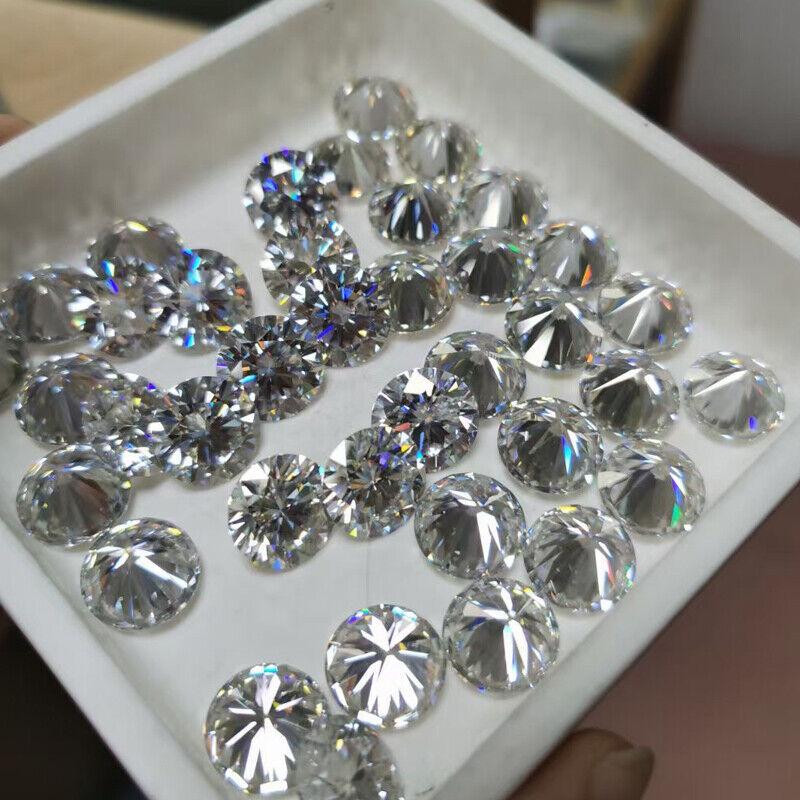 Round D Color Moissanite 80 Pcs 1.20 mm VVS1 Excellent Certified Gemstone Lot