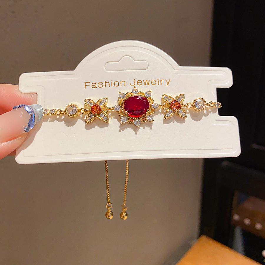 Floral Gold Plated Zirconia Necklace For Women With Elegant Design Perfect For Summer Style F