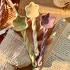 Ceramic Star Shaped Spoon Twisted Spoon Cute Long Handled Cream Design Coffee Stirring Spoon