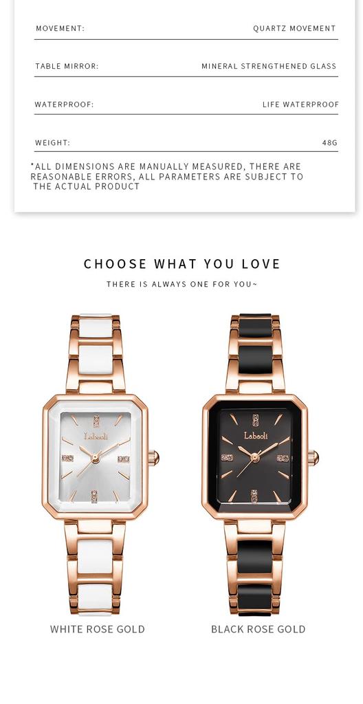 square quartz wristwatch with a simple and stainless steel A and casual A perfect gift for or Available in green and rose gold and Women's dial,