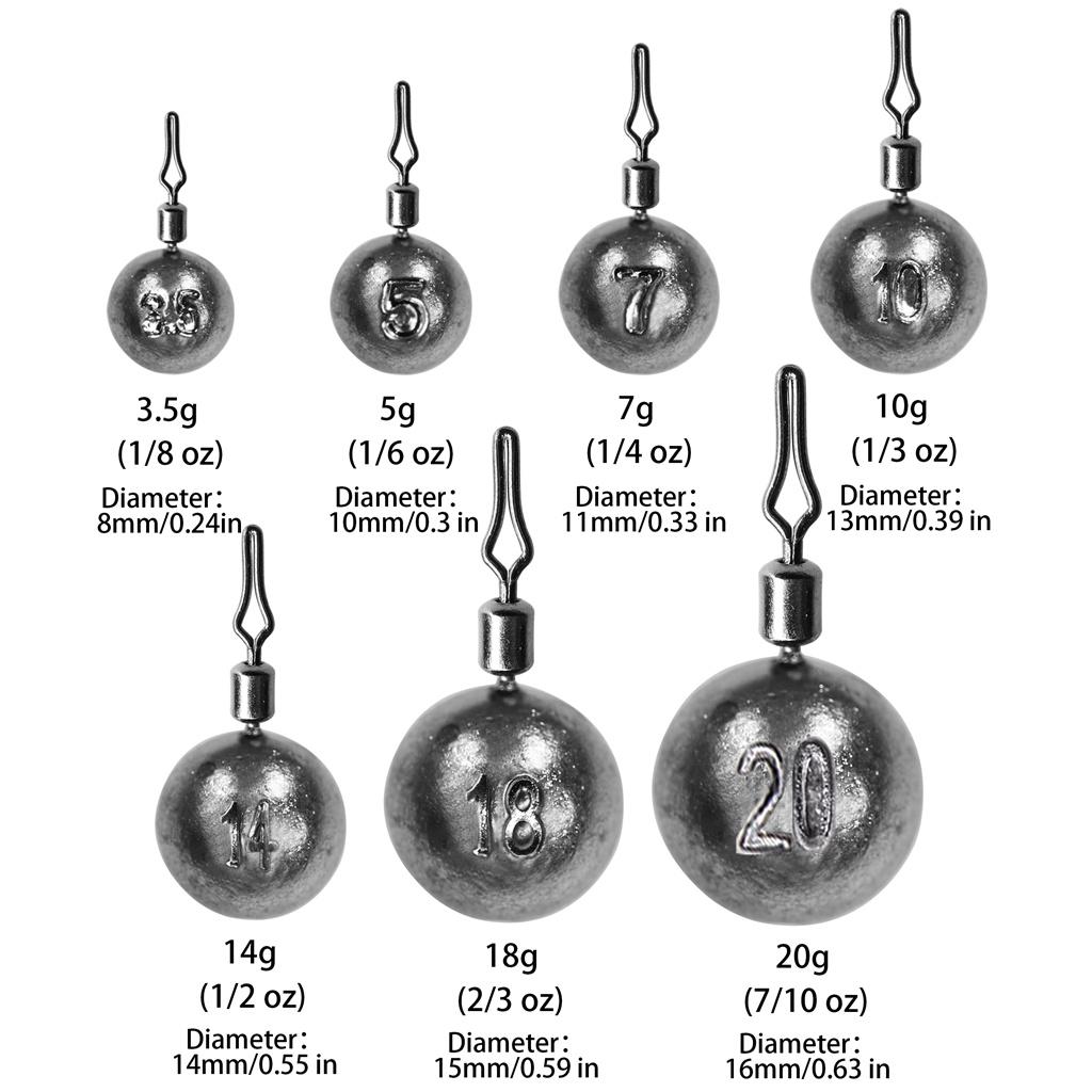 10pcs 3.5g 5g 7g 10g 14g 20g Fishing Weight Sinkers For Drop Shot Fishing Tackle Accessories