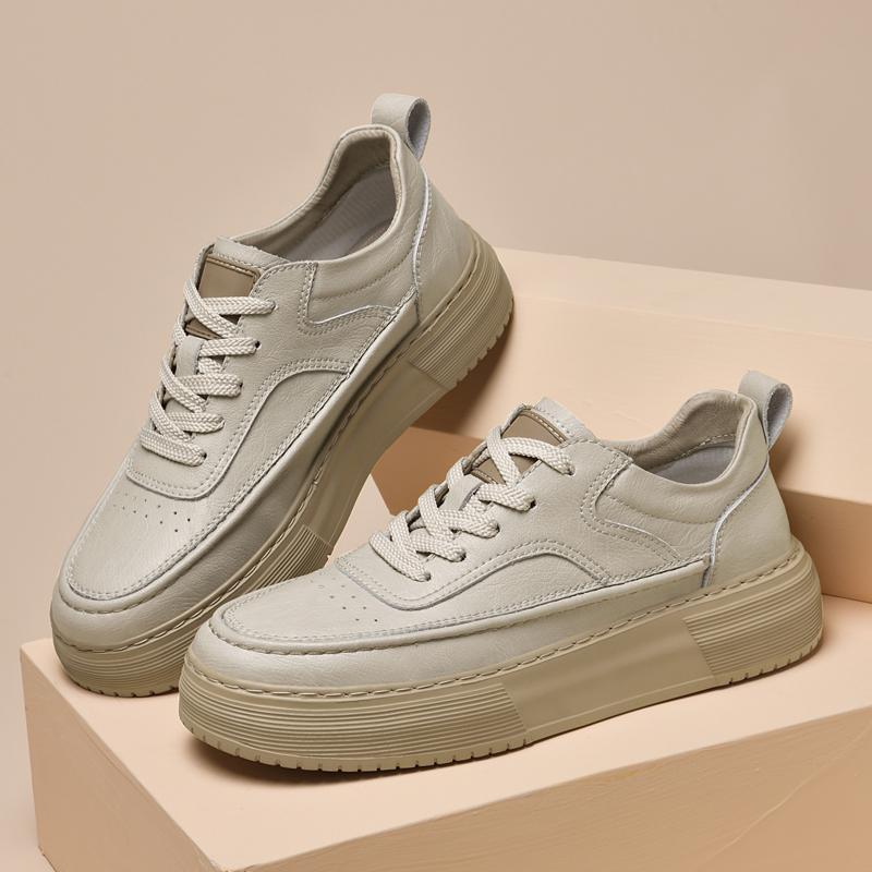 Fashion Classic Men's Sneakers Platform Lace Up Casual Shoes Men Genuine Leather Sneakers Comfort Flat Shoes Spring Autumn Men's Shoes