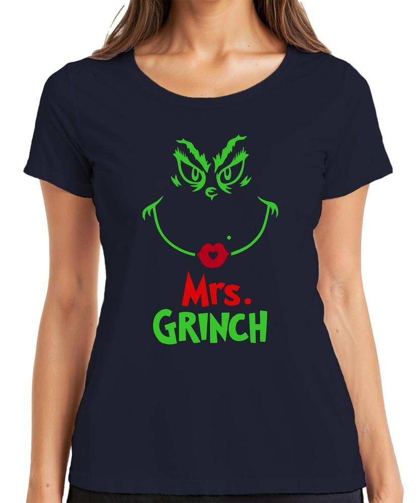 Mrs Grinch Christmas Funny Santa Grinch Gift Ladies Tshirt S