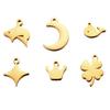 6pcs/lot Stainless Steel Polished Clover Crown Moon&Star Dolphin Charm for DIY Women Necklace Bracelet Jewelry Making