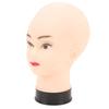 PVC Mannequin Head Bald Head Model with Universal Stand Interface for Wig Making Hat Display and Mas