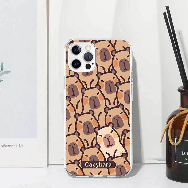 

Funny Capybara Cartoon Animal Phone Case For Iphone 17 Air 16 15 Plus 16E 14 Pro Max 13 Mini 12 11 7 8 SE Fundas Soft Back Cover iPhone 16 Plus