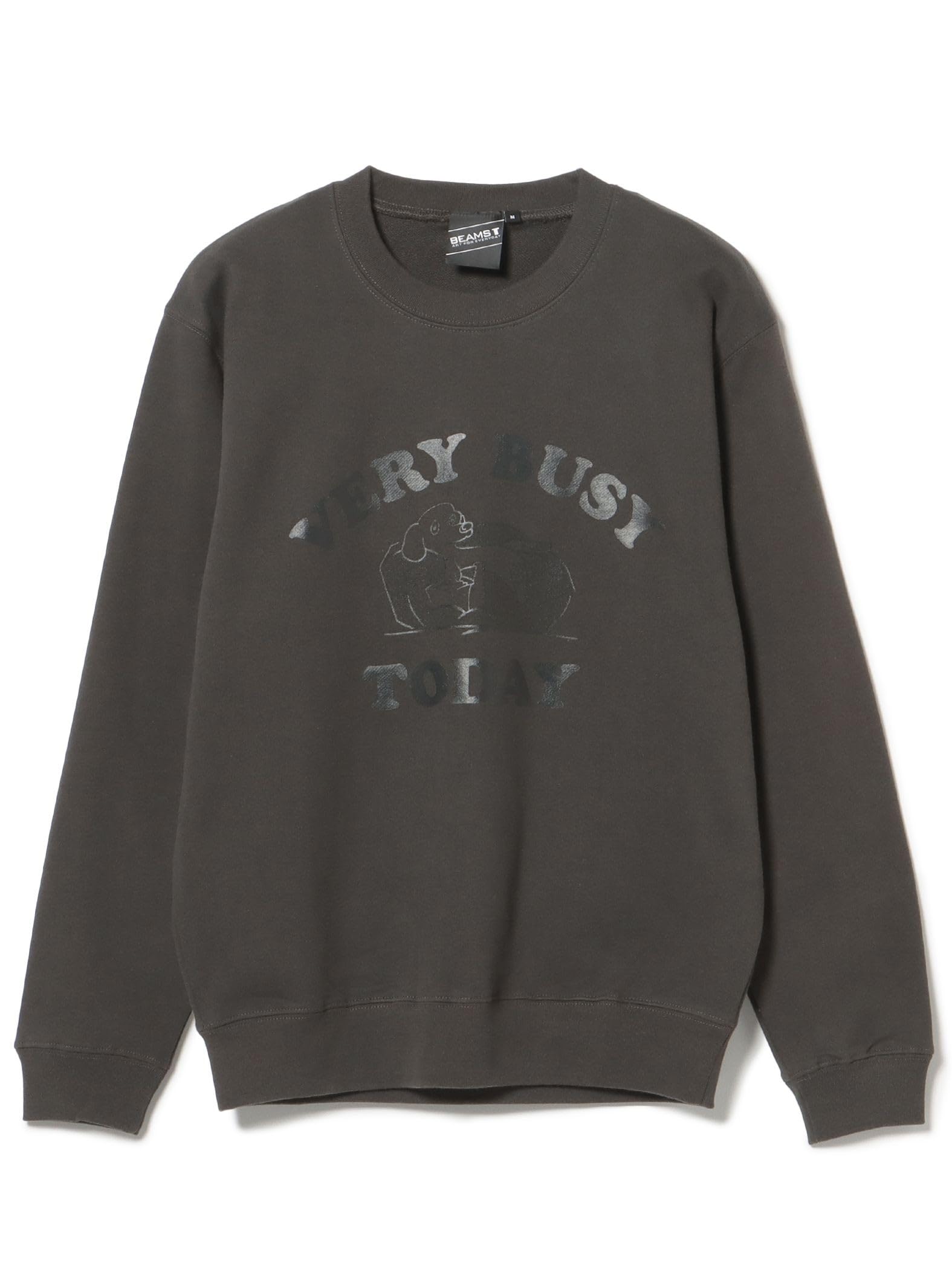 

Beamsty Sweatshirt [SPECIAL PRICE] VERY BUSY TODAY Crew Neck Sweatshirt, Men s, Sumi, Size L, 75130933176