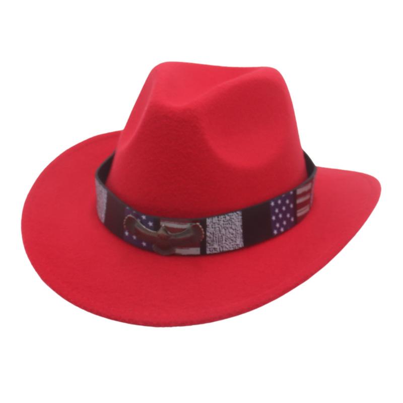 Star Stripe Accessories Top Hat Western Cowboy Hat Bull Head Accessories Felt Hat National Style Freedom Eagle Felt Hat