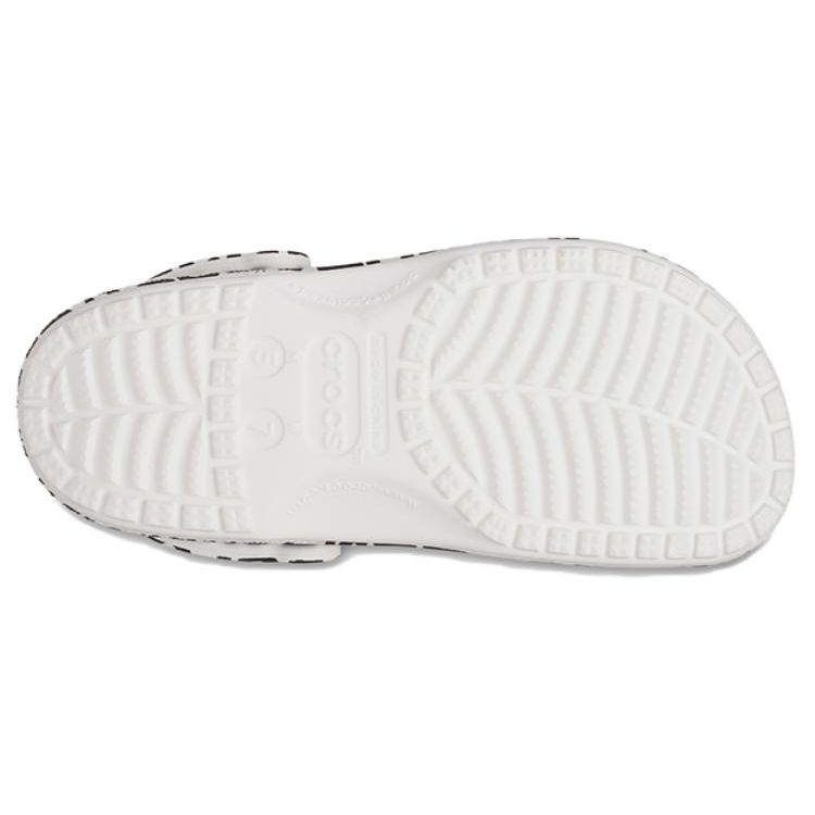 Crocs Classic Warped Logo Clog White Black Unisex 210805-100