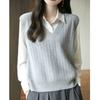 Women S V Neck Sleeveless Knit Vest Lazy Style Outerwear Top