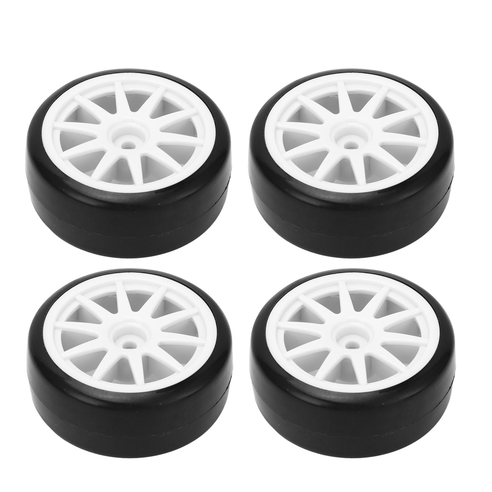 

4 Pcs RC Drift Tire Wheels Rubber Plastic Hard Tires for Car Accessories 12mm Hex Black