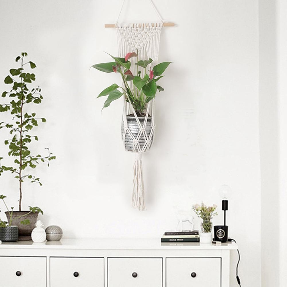 Umeraș pentru ghiveci pentru plante țesute manual Suport pentru coș suspendat pentru grădină