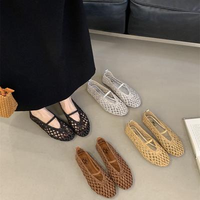 2025 Sommer neue Nische Design Mesh atmungsaktive Fischer Schuhe bequeme gewebte hohle flache Schuhe