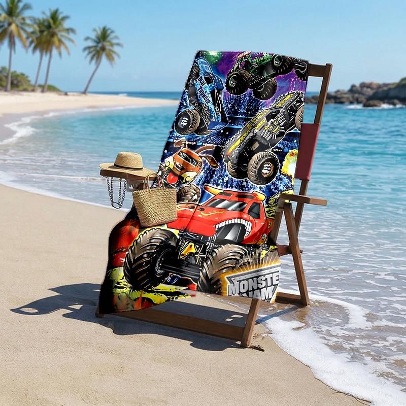 Ręcznik plażowy Monster Machines Fashion: Idealne na letnie przygody Miękkie, chłonne i szybkoschnące, odpowiednie do pływania i kąpieli