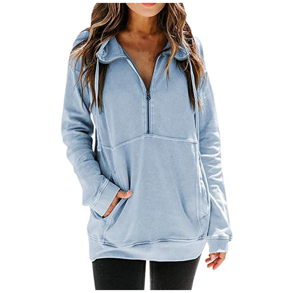 Women  Sweatshirts Long Sleeve Oversized Pullover Tunics With Pockets
