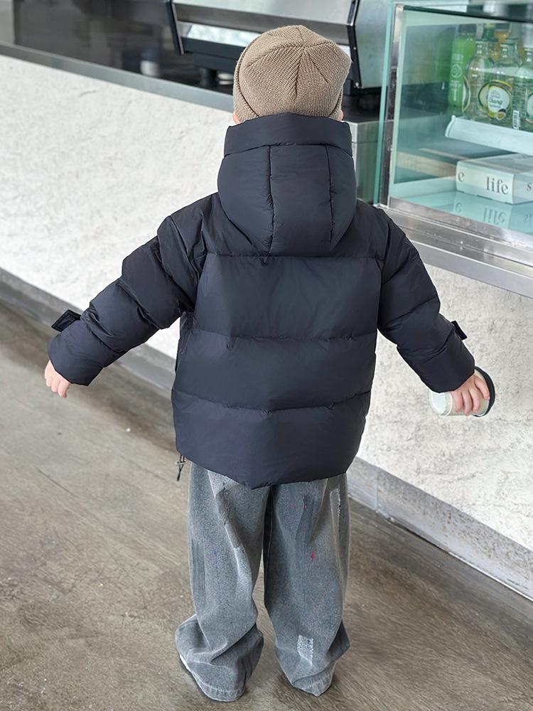 2024 Boys' Korean Style White Duck Down Jacket, Winter Warm Coat for Small & Medium Kids