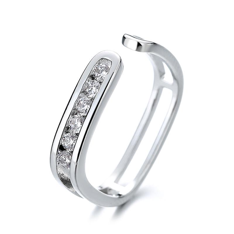 925 Sterling Silver HipHop Ring Open Adjustable Silver/Gold for Women Exquisite Student Girlfriend Jewelry Wedding Party GiftG