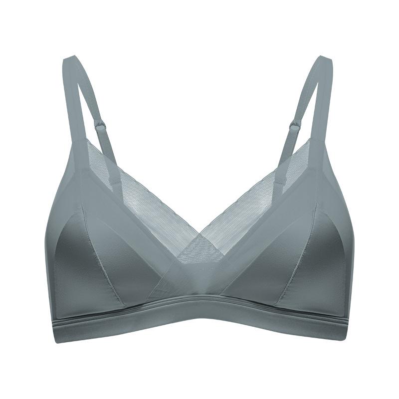 

Атласный французский треугольник удобное нижнее белье модал внутренняя часть груди маленький тонкий бюстгальтер простой подол простой бюстгальтер M