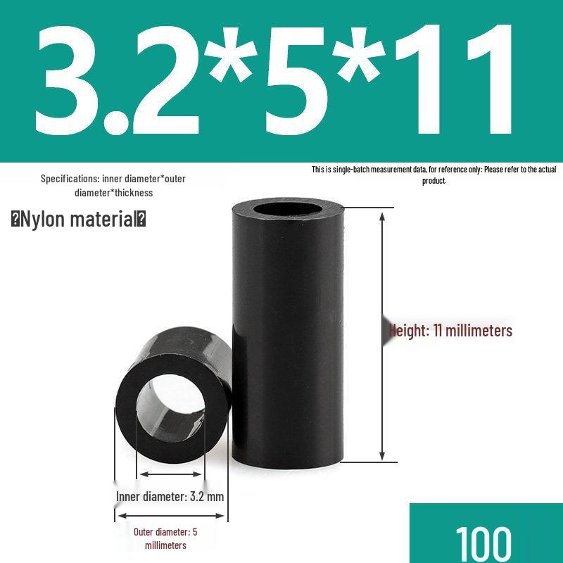 Nylon Wear-Resistant Hollow Cylindrical Spacer Sleeve and Bearing Bushing