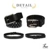 [Laquest] Triangle Studded Belt for Men, Genuine Leather, Triangle Studs, Leather, Rock, Metal, Visual Kei, Punk, Buckle
