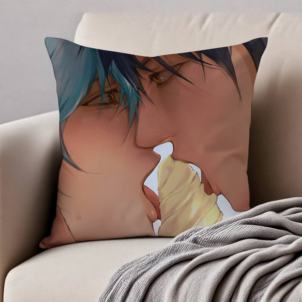 

Anime D-DRAMAtical Murder Pillow Case Anti-dustmite Pillowcase Invisible Zipper Silky Sofa 12x12Inch