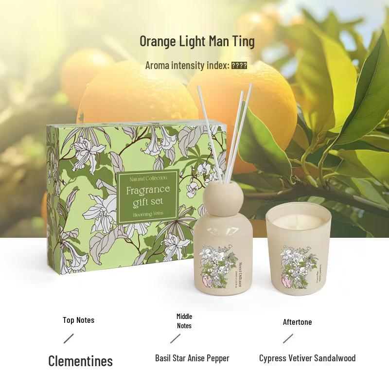 Women s High-End Flameless Aroma Candle Gift Box - Birthday & Home Fragrance Ornament Fresh Garden Set (Aroma 150ml + Candle 150g)