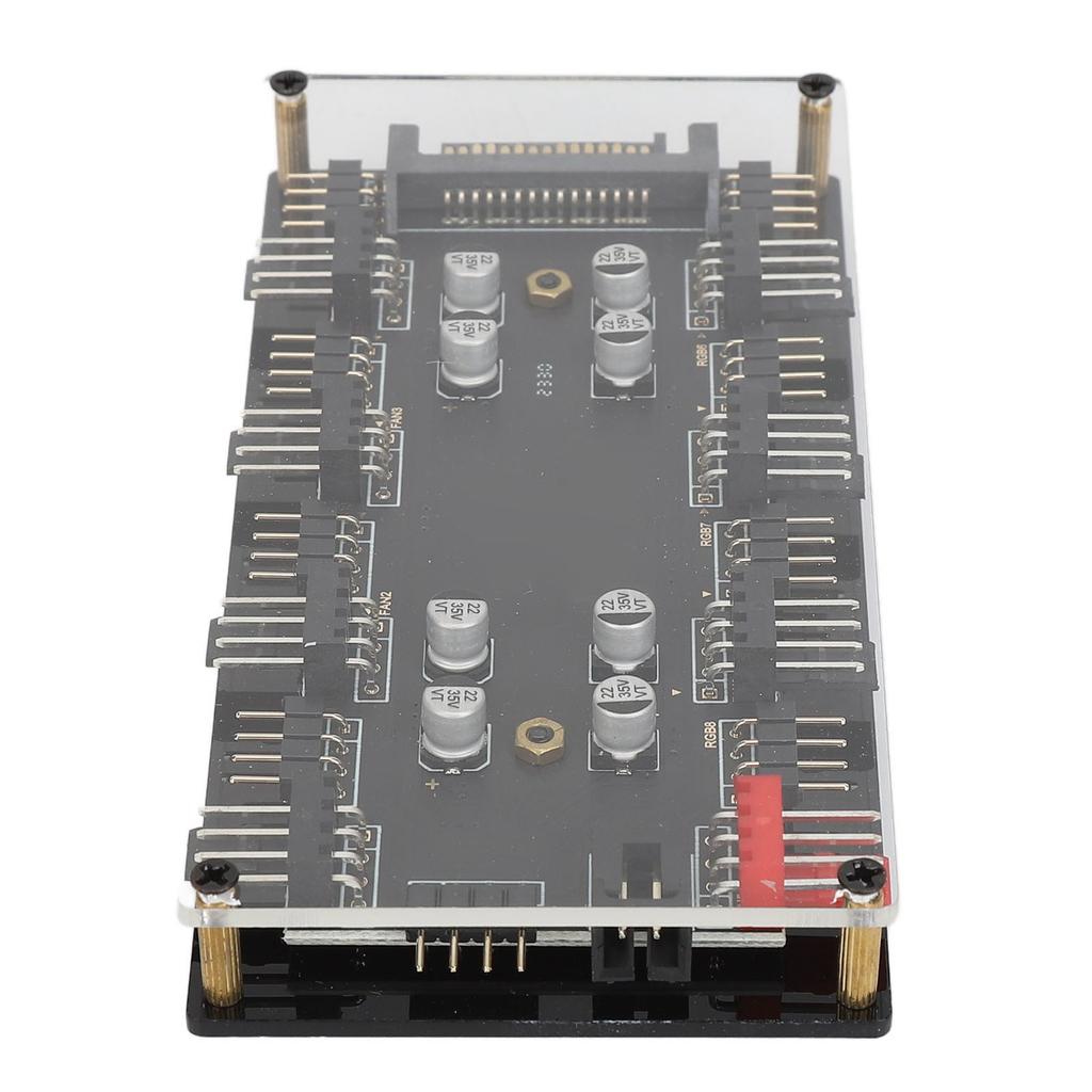 12V 4PIN ARGB PWM Hub Professional 2 In 1 RGB Dimming PWM Temperature Control Speed Regulation 8 Ports for Computer